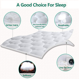 Protector <span class=keywords><strong>de</strong></span> Colchón Acolchado Extra Grueso <span class=keywords><strong>de</strong></span> Fibra <span class=keywords><strong>de</strong></span> Algodón Personalizable, Cubre Colchón Individual para Uso en Hoteles y Hogares - Product Image 2