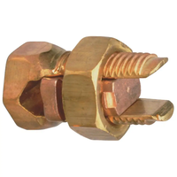 Material de conexión a tierra, conector de cable de hebra de perno dividido de cobre puro, abrazaderas de tierra eléctricas, accesorios de puesta a tierra