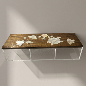 Boîte acrylique faite à la main, 15 pièces, belle boîte de décoration rectangulaire avec couvercle en bois, incrustation de perles - Product Image 2