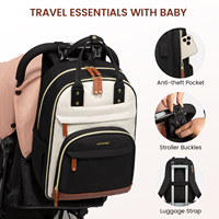 LOVEVOOK Sac pour bébé avec matelas à langer Sac d'enregistrement pour maman et papa avec boucles de poussette Grand sac à couches imperméable Sac à dos