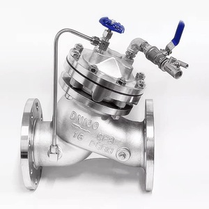 Vanne de régulation de niveau d'eau F745X-16P DN100 en acier inoxydable 304, type diaphragme, vanne à flotteur hydraulique pour système d'eau - Product Image 1