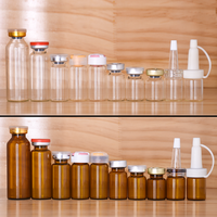 Haute Qualité 3ml 5ml 10ml 20ml 30ml Ambre clair Médical Ampoule Emballage Matériel Flacon En Verre Brun Avec Bouchon En Caoutchouc