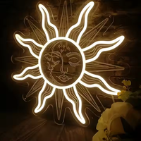 Lampes néon célestes bohèmes Soleil Lune pour la décoration esthétique de la pièce, enseignes lumineuses LED pour les bureaux, les entreprises, les maisons, le paysage
