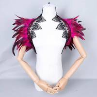 Chal de Plumas Gótico Unisex, Suave, Cosido a Mano, Color Personalizado, Talla Personalizada, para Bodas, Pasarela, Cosplay, Halloween, Fiestas de Baile