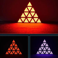Lampu Matriks Segitiga LED Retro, Panel Strobo RGB untuk Suasana Bar