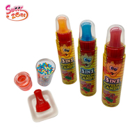 Casher Prix de gros Saveur de fruits 3 en 1 Sucette avec bonbon perlé et confiture