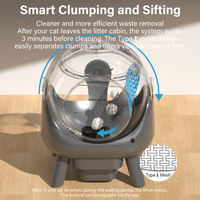Bac à litière pour chat intelligent de 50 L, auto-nettoyant, élimination automatique des odeurs, avec contrôle WiFi par application, toilette automatique pour chat