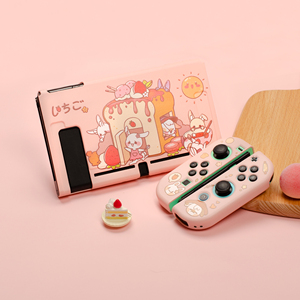 Dockable mềm TPU Bìa trường hợp đối với Nintendo chuyển đổi giao diện điều khiển niềm vui con chia vỏ màu hồng dễ thương mèo chuyển đổi bảo vệ trường hợp NS phụ kiện - Product Image 1