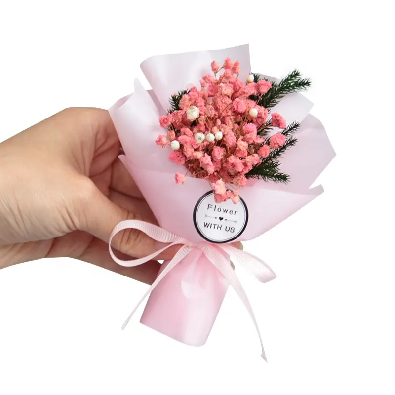 New Design dried flower valentines gift bouquet Mini decorative flowers Packing Gift Flower Bouquet with Bag