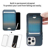 Portefeuille magnétique en fibre de carbone véritable avec support pour cartes et protection RFID pour accessoires MagSafe