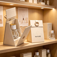 Boîte d'emballage en carton rigide magnétique personnalisée pour cosmétiques, montres, parfums, avec impression couleur triangulaire