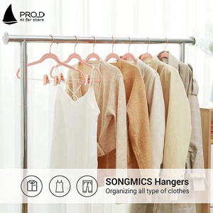 Clothing Store Multifunctional Adult Pink Gray Velvet Pants SKirt <strong>Hanger</strong> With <strong>Clip</strong> - Product Image 4