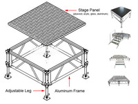 Plateforme de scène modulaire en aluminium, installation facile, portable, pour événements, concerts, spectacles, mariages