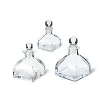 Bouteille diffuseur d'arômes carrée en verre en forme de yourte mongole 150 ml, transparente, avec bouchon en liège, vide, sérigraphiée pour parfum