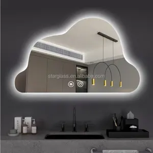Водонепроницаемое нестандартное большое светодиодное интеллектуальное зеркало для ванной комнаты настенное заднее освещение Defog умное зеркало с сенсорным экраном