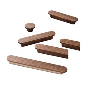 Juego de tiradores y pomos de madera para muebles, diseño moderno, hechos a mano, ligeros, para puertas, decoración de gabinetes de cocina, duraderos, para interiores/exteriores - Product Image 6