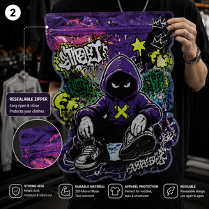 Full Custom Print Die Cut Shaped Mylar Bags Plastic Ziplock Packaging Bags for Clothes Brand Packaging T Shirt and <strong>Hoodies</strong> - Product Image 6