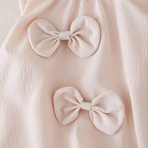 Set Estivo 2025 per <span class=keywords><strong>Ragazze</strong></span>, Nuovo Stile alla <span class=keywords><strong>Moda</strong></span> con Fiocco, Canotta Senza Maniche Tinta Unita + Pantaloncini, Abito Monocolore per <span class=keywords><strong>Ragazze</strong></span> - Product Image 3