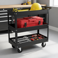 Gabinete de Hierro Industrial de 3 Niveles, Resistente y Multiusos, Personalizable para Uso en Carritos de Almacenamiento con Ruedas en Almacenes