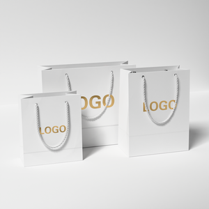 ถุงช้อปปิ้งของขวัญแบบสั่งทำใช้ซ้ำได้พร้อมกระดาษฟอยล์สีทองพิมพ์โลโก้ผู้ผลิต - Product Image 1