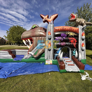 สไลเดอร์<span class=keywords><strong>เป่า</strong></span><span class=keywords><strong>ลม</strong></span>รูปไดโนเสาร์ไทแรนโนซอรัสเร็กซ์วัสดุพีวีซีเป่าลมกระเด้งปราสาทสไลเดอร์น้ำคอมโบ - Product Image 1