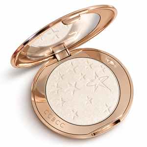 Poudre illuminatrice nacrée champagne, illuminateur multi-brillance pour le visage, illuminateur lumineux modulable - Product Image 1