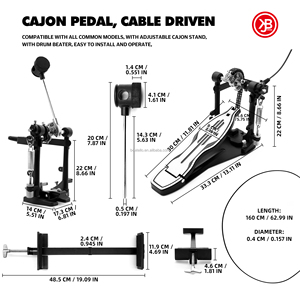 Beatello JBK Professional Cable Direct Drive Shaft Axis <strong>Drum</strong> Foot Pedal Durable Parts Accessories <strong>for</strong> <strong>Box</strong> Cajon <strong>Drum</strong> - Product Image 4