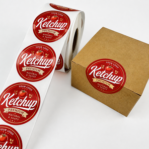 Custom Printing Roll Waterproof Vinyl Adhesive Seasoning Sauce Label Circle Round Brand Logo Sticker for Food Packaging - Product Image 5