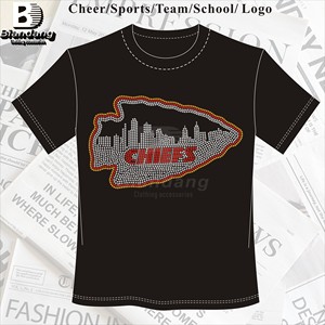Top Selling Chiefs Lady Iron-On <strong>Rhinestone</strong> Shirts Design Custom Logo <strong>Rhinestone</strong> Sheets for Clothing - Product Image 3