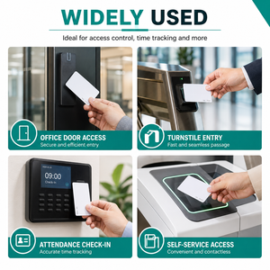 Cartes RFID vierges blanches en PVC 125 kHz pour contrôle d'accès, cartes <span class=keywords><strong>de</strong></span> membre professionnelles, vente en gros fabricant - Product Image 6