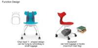 Chaise de formation pliable à hauteur réglable avec table d'écriture sur roulettes, design moderne, en tissu maillé