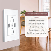 Amerikan standart güç çıkışı elektrik fişleri 2 USB gömülü kurulum soket abd ağ şarj çıkışları duvar soketi