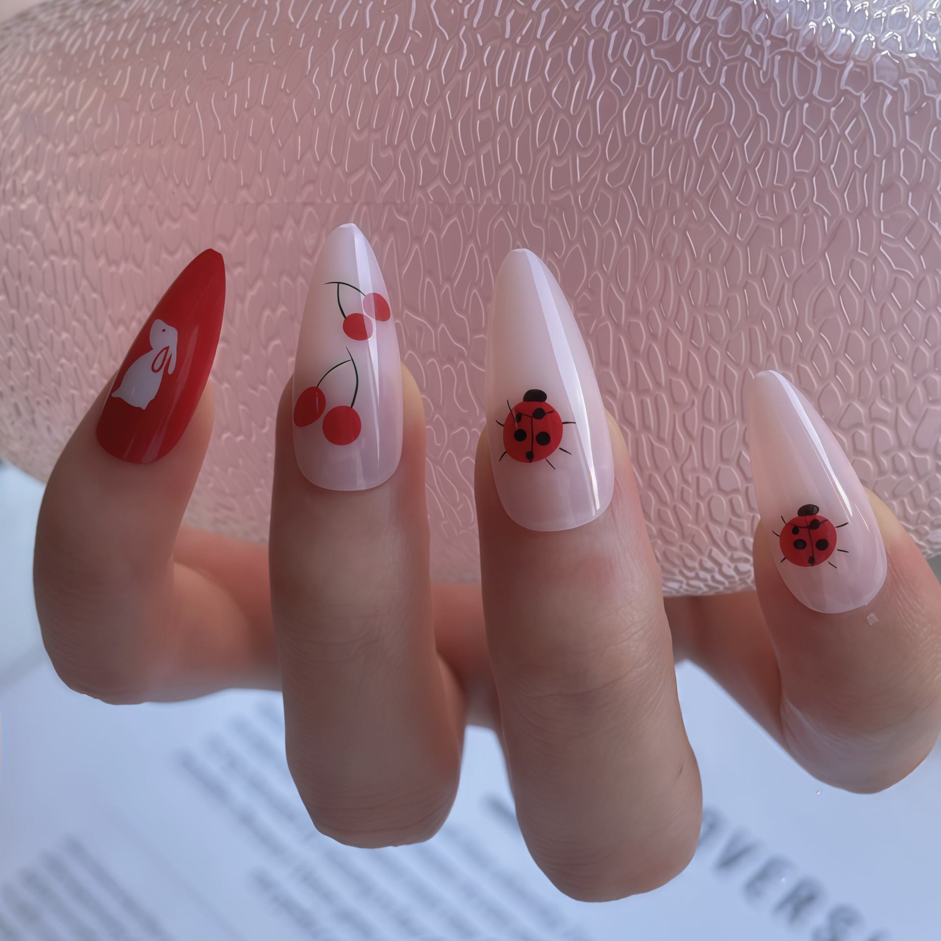 Mje-cherry bow ladybug