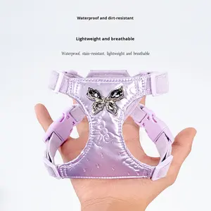 हल्के एंटी-एस्केप छोटे नस्ल कुत्ते का दोहन और पट्टा सेट वाटरप्रूफ समायोज्य निहित निहित निहित है - Product Image 4