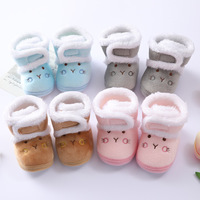DOU YI Nouvelles Chaussures Bébé 6-12 Mois Automne Hiver Semelle Souple Mi-Mollet Fermeture Auto-agrippante Dessin Animé Chaussures pour Tout-petits