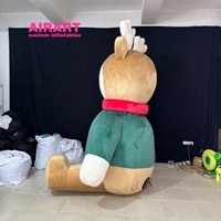 Ballon gonflable de cerf de dessin animé en peluche de festival de noël pour l'affichage de fête, mascotte gonflable de wapiti de haute qualité