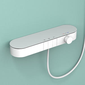 Ensemble de douche de luxe thermostatique à bras articulé encastré mural avec douchette à main relevable pour votre salle de bain - Product Image 3