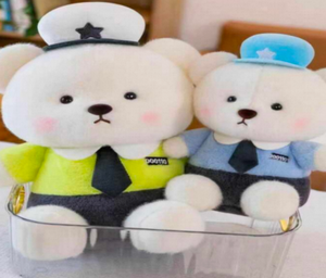 Jouets en peluche ours mignons, ensemble uniforme de policier pour enfants, jeu de rôle, déguisement, 4-6 ans, unisexe, animaux en peluche doux - Product Image 3