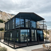 Maison modulaire en conteneurs à deux étages de 20 pieds, structure en acier, panneaux sandwich, pour dortoir, hôtel