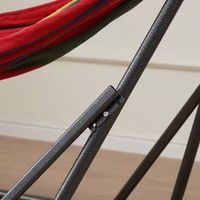 Hammock Portabel untuk Dalam Ruangan, Rumah, Ruang Tamu, Istirahat Siang, dan Luar Ruangan, dengan Rangka Besi dan Braket untuk Berkemah