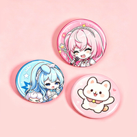 Badges en métal vierges personnalisés avec logo Anime, en fer blanc, holographiques, laser, avec épingle de sûreté, vente en gros