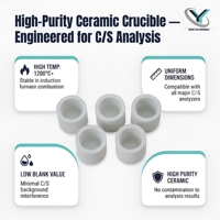 Crisol de Fusión de Cerámica de Alúmina Ultra Bajo en Carbono y Azufre 25x25mm, Piezas Cerámicas Refractarias, Temperatura Máxima 1400°C, 20% Al2O3 para Uso en Laboratorio