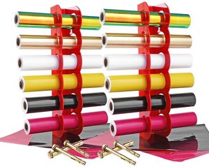 Factory OEM Acrylic Vinyl Storage Rack Wall Mount 2 Pack 12 Holes Acrylic Organizer Display Rack Stand for Vinyl Rolls
