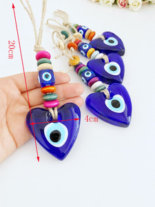 Occhi blu turchi ciondolo a forma <span class=keywords><strong>di</strong></span> cuore perle colorate <span class=keywords><strong>di</strong></span> vetro occhi del diavolo fortunato appesa a <span class=keywords><strong>parete</strong></span> - Product Image 4