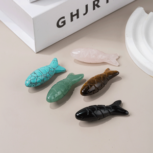 थोक हाथ से नक्काशीदार मछली के लिए बने जेम्स्टोन के लिए पेलेंट बेड बीड बेड बीड - Product Image 4