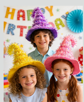 Sombreros Plegables Reutilizables de la Serie Láser, Nuevo Producto en Oferta, para Fiestas de Cumpleaños y Navidad Infantiles