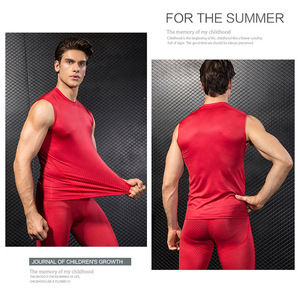 Hot Supplier Custom 3D Printed Sport Sleeveless Shirt Polyester Quick-drying Singlet Training Gym <strong>Men</strong> <strong>Compression</strong> Fitness <strong>Vest</strong> - Product Image 3