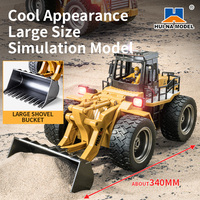 Huina 1532 1:18 9CH RC Chargeuse sur pneus Bulldozer en alliage 2.4G 25M Télécommandée Prête à l'emploi Tracteur Jouet d'ingénierie Cadeau pour garçons et enfants