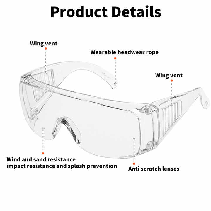 DEX FIT Safety Work Over Glasses SG210 OTG; Z87 Eye Protection For Men & Women, Fog & Scratch Resistant, Adjustable, UV Block (Black & Blue Frame, Clear Lens
