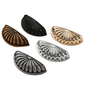 Kenop Laci Setengah Lingkaran Gaya Amerika, Bahan Zinc Alloy Solid Antik, untuk Lemari, Nakas, Jarak Lubang 76mm - Product Image 4
